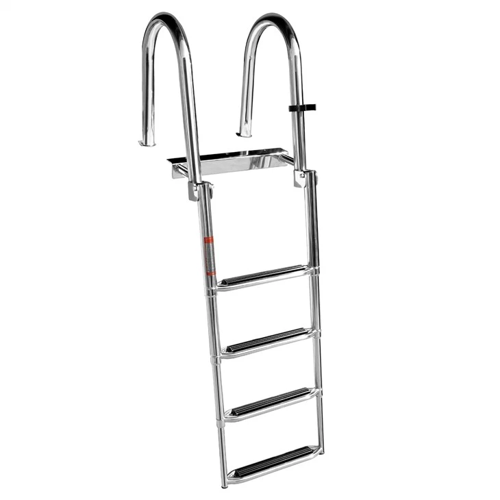 4 Step Stainless Steel Pontoon Boat Ladder