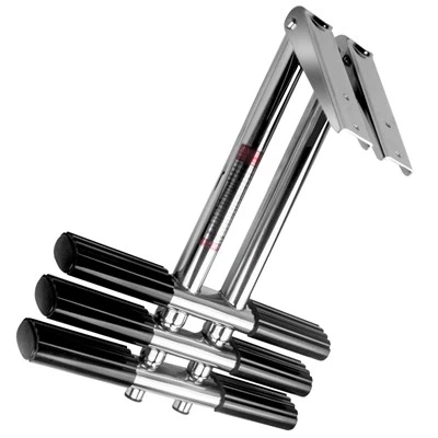 4 Step Ladder 316 Stainless Steel Under Platform Slide Mount Telescoping Boarding Ladder Boat Ladder